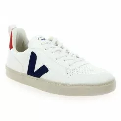 Veja SMALL V-10 LACE - Blanc Bleu Blanc Bleu