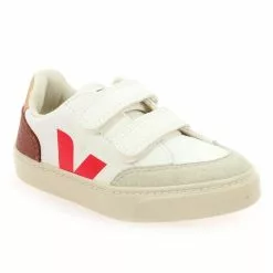 Veja SMALL V12 VELCRO - Blanc Marine Blanc Marine